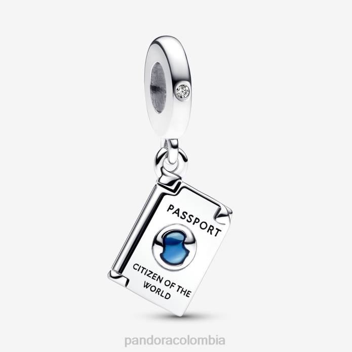 Pandora Charm colgante tipo pasaporte que se puede abrir Plata esterlina J2LX76 accesorios
