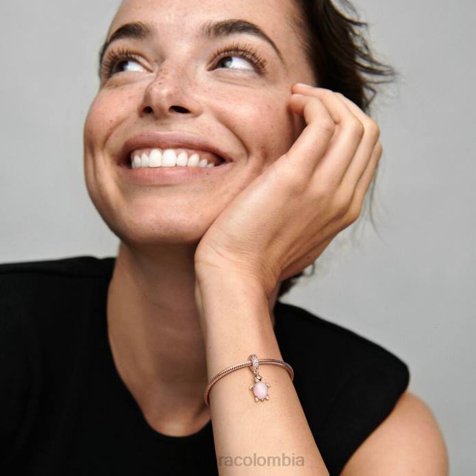 Pandora Charm colgante tortuga marina rosa de cristal de murano Oro de Rose plateado J2LX109 accesorios