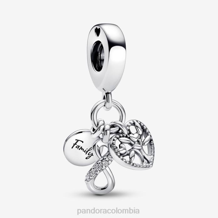 Pandora Charm colgante triple con infinito familiar Plata esterlina J2LX94 accesorios