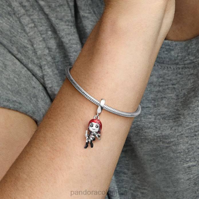 Pandora Charm colgante viuda de Marvel Los Vengadores plata esterlina/negro J2LX303 accesorios