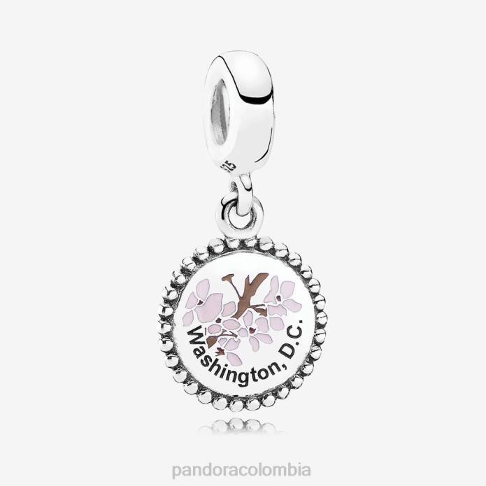 Pandora Washington DC. charm colgante con forma de flor de cerezo Plata esterlina J2LX188 accesorios