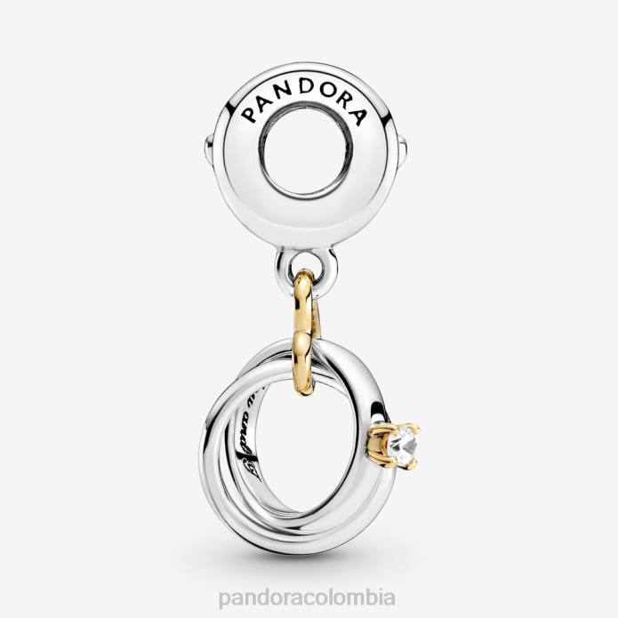 Pandora anillos de boda cuelgan encanto Dos tonos J2LX290 accesorios