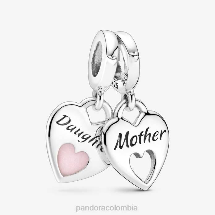 Pandora charm colgante con doble corazón dividido Plata esterlina J2LX51 accesorios