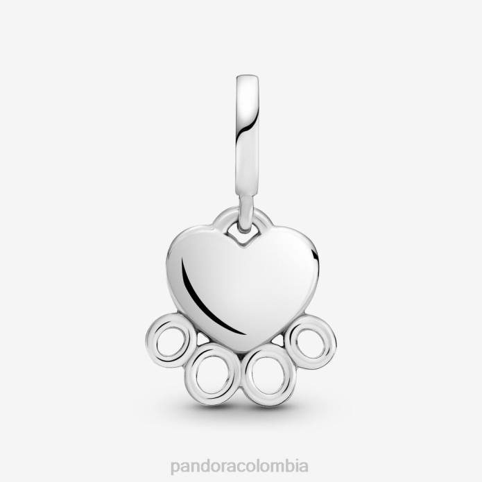 Pandora charm colgante con estampado de patas y corazones Plata esterlina J2LX77 accesorios