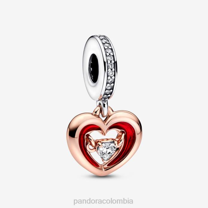 Pandora charm colgante con forma de corazón radiante Dos tonos J2LX216 accesorios