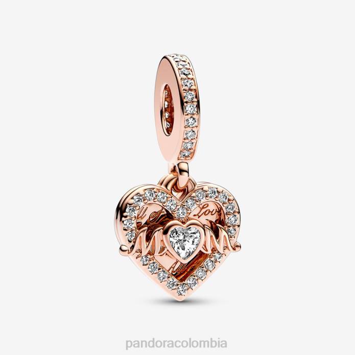 Pandora charm colgante con forma de corazón y mamá Oro de Rose plateado J2LX219 accesorios
