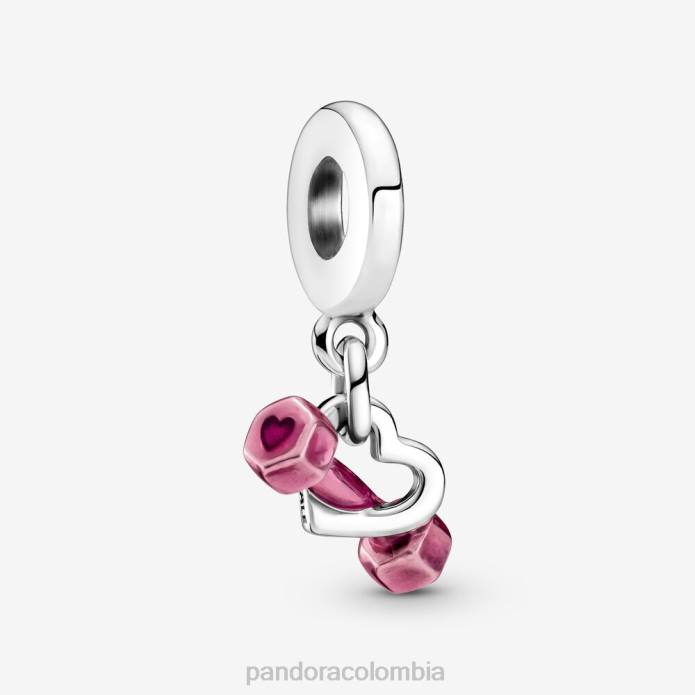 Pandora charm colgante con forma de mancuerna y corazón Plata esterlina J2LX69 accesorios