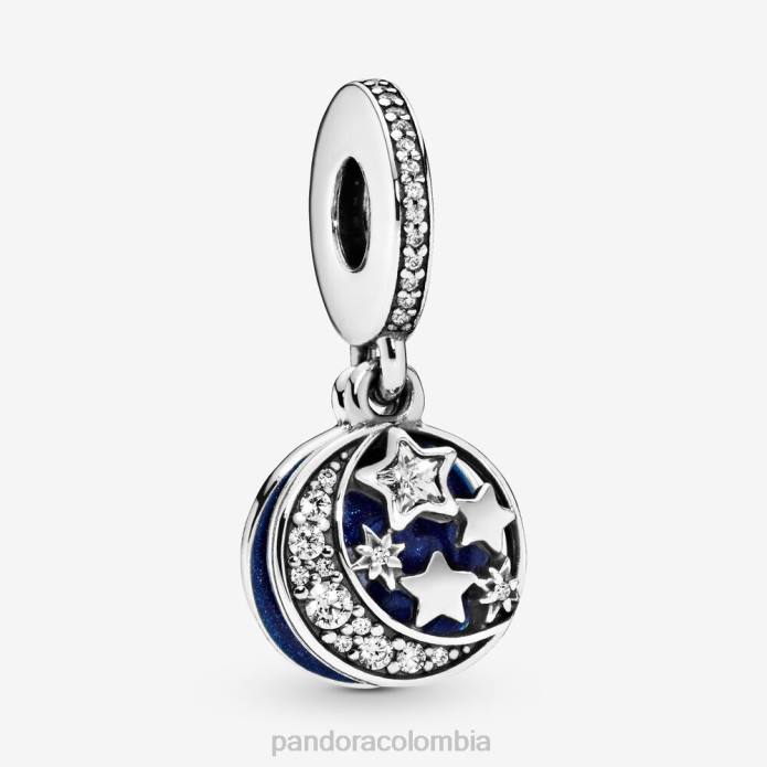 Pandora charm colgante luna y cielo plata esterlina/azul J2LX217 accesorios