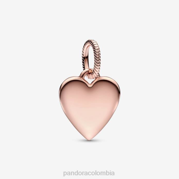 Pandora colgante con etiqueta de corazón grabable Oro de Rose plateado J2LX823 accesorios