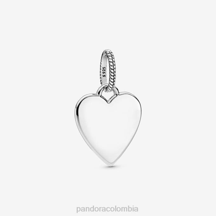 Pandora colgante con etiqueta de corazón grabable Plata esterlina J2LX822 accesorios