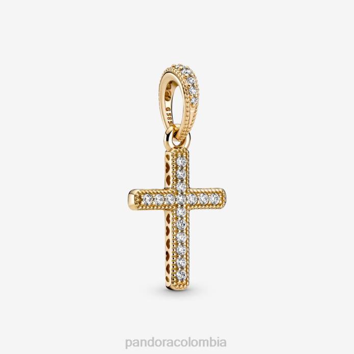 Pandora colgante de cruz brillante oro J2LX811 accesorios