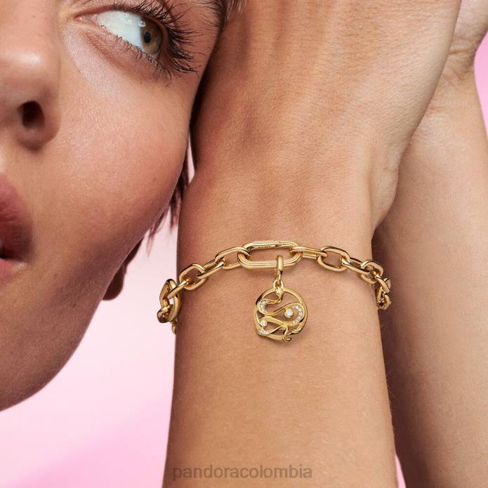 Pandora yo pavimentar medallón de serpiente Chapado en oro J2LX812 accesorios