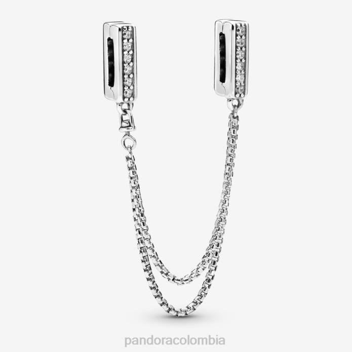 Pandora Charm con clip de cadena de seguridad brillante reflexions Plata esterlina J2LX327 accesorios