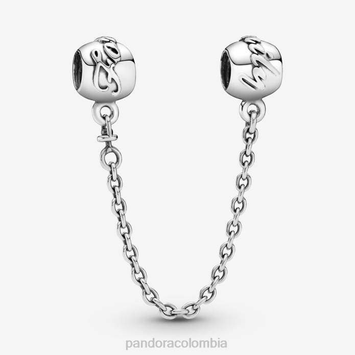 Pandora Charm de cadena de seguridad Family Forever Plata esterlina J2LX323 accesorios