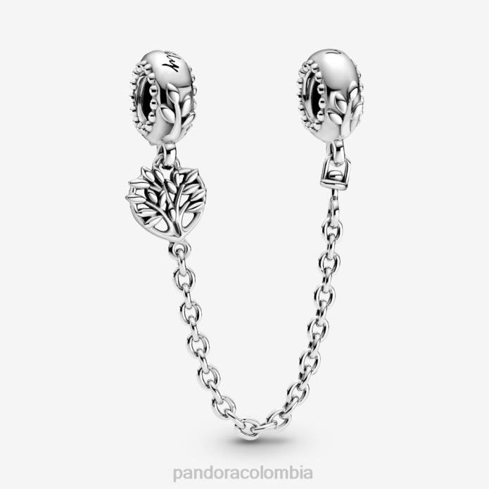 Pandora Charm de cadena de seguridad con forma de corazón y árbol genealógico Plata esterlina J2LX322 accesorios