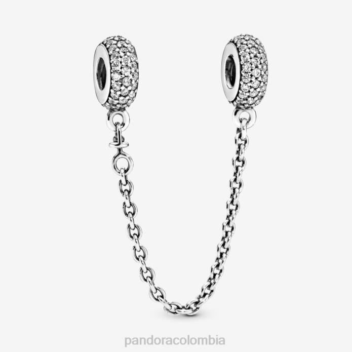 Pandora Charm de cadena de seguridad con pavé brillante Plata esterlina J2LX333 accesorios