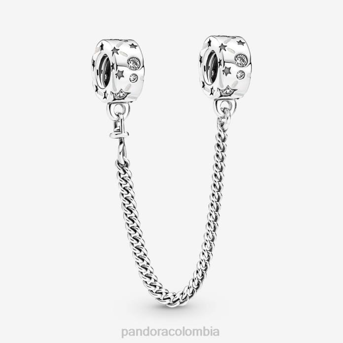 Pandora cadena de seguridad estrellas y galaxias Plata esterlina J2LX330 accesorios
