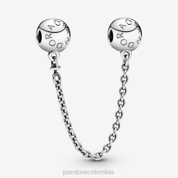 Pandora dije de cadena de seguridad con logo Plata esterlina J2LX953 accesorios