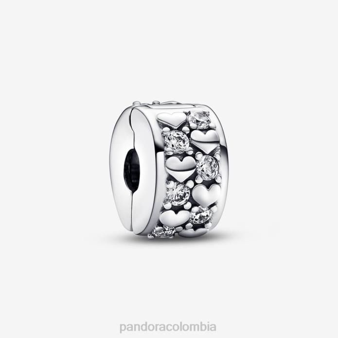Pandora Charm clip brillante con corazones infinitos Plata esterlina J2LX31 accesorios