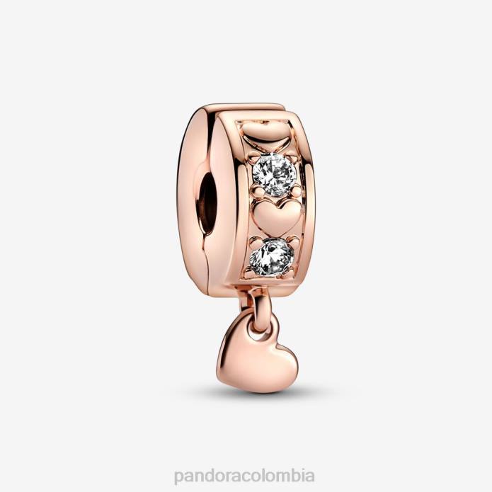 Pandora Charm clip colgante brillante con corazones infinitos Oro de Rose plateado J2LX32 accesorios