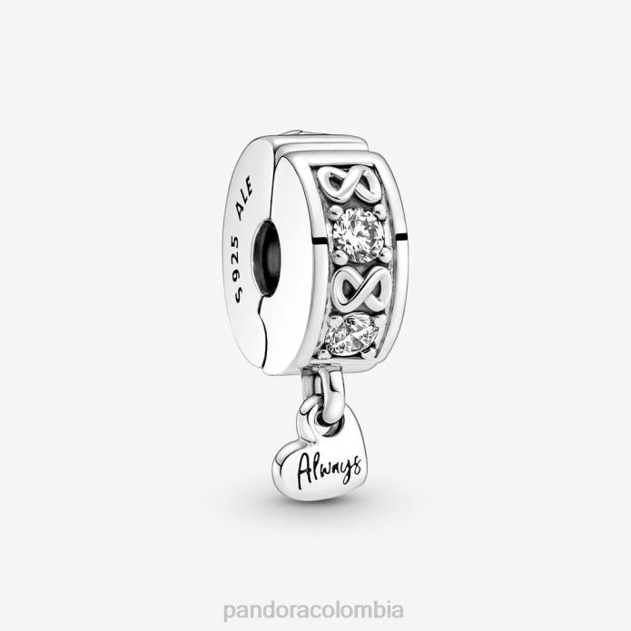 Pandora Charm con clip "La familia siempre pavimenta" Plata esterlina J2LX15 accesorios