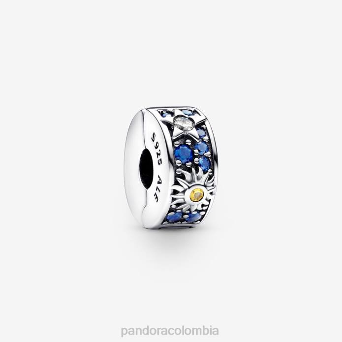 Pandora Charm con clip de sol, estrella y luna celestiales Plata esterlina J2LX2 accesorios