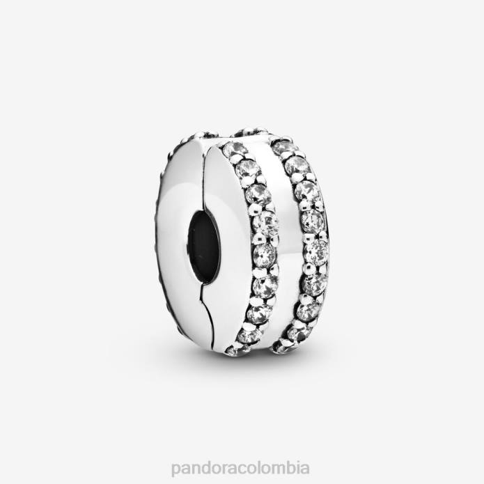 Pandora Charm con clip pavé de doble forro Plata esterlina J2LX22 accesorios