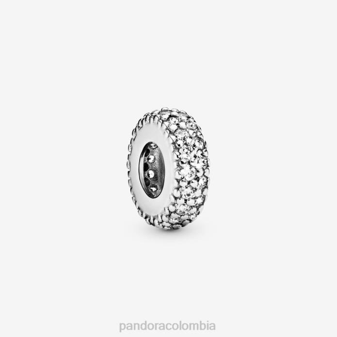 Pandora Charm espaciador con brillo transparente Plata esterlina J2LX317 accesorios