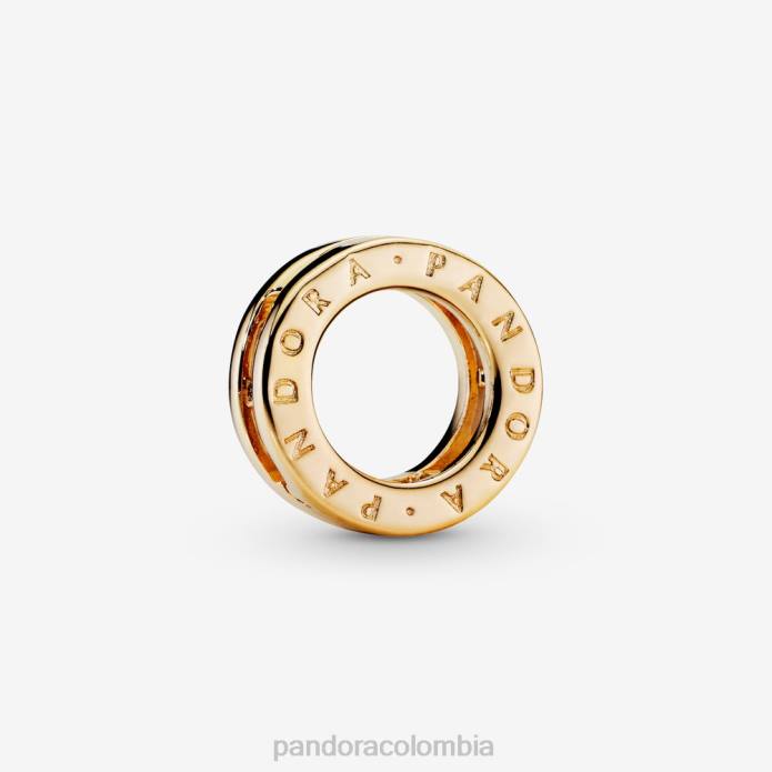 Pandora charm con clip circular y logo Chapado en oro J2LX951 accesorios