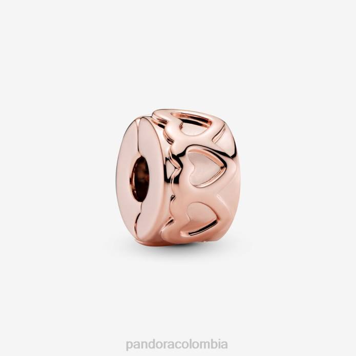 Pandora charm con clip de banda de corazones Oro de Rose plateado J2LX9 accesorios
