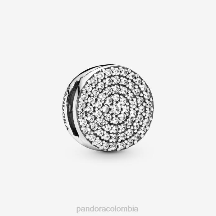 Pandora charm con clip en pavé redondo Plata esterlina J2LX35 accesorios