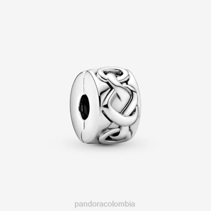 Pandora charm de clip con forma de corazón anudado Plata esterlina J2LX1 accesorios