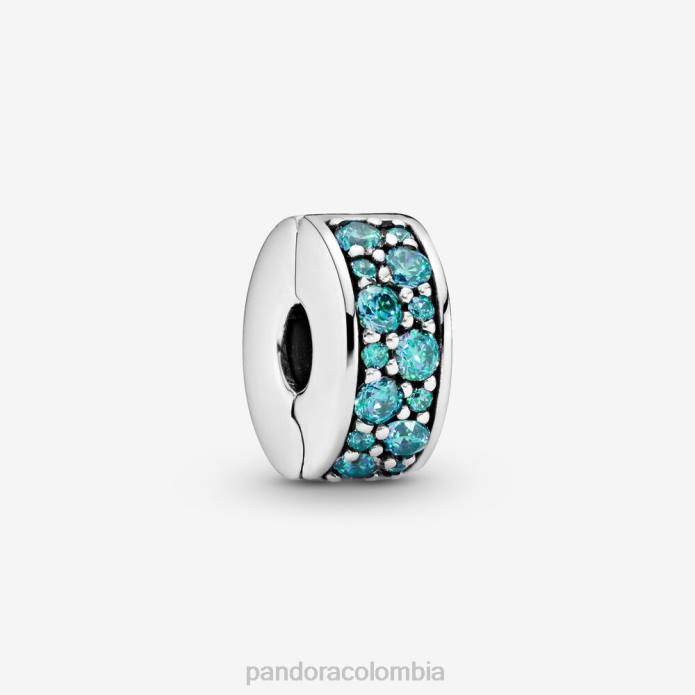 Pandora charm paveclip verde azulado Plata esterlina J2LX36 accesorios
