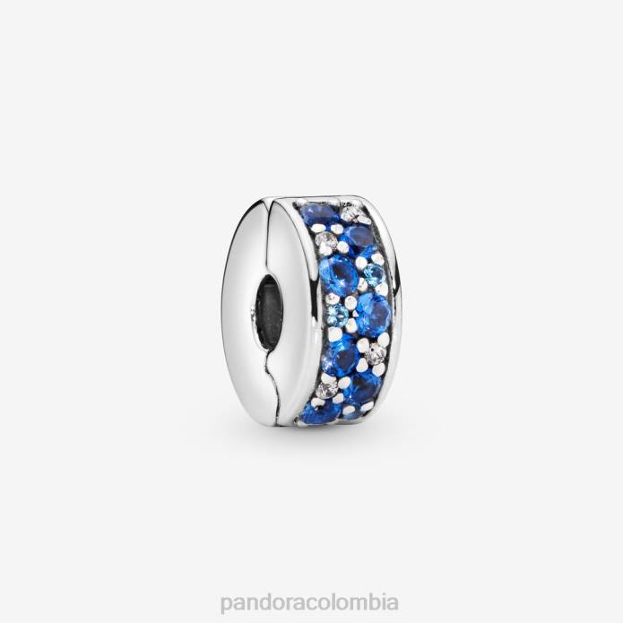 Pandora colgante con clip pavimentado plata esterlina/azul J2LX17 accesorios