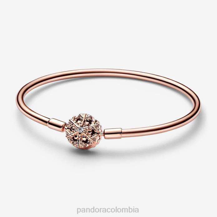 Pandora brazalete con cierre de copo de nieve brillante Moments Oro de Rose plateado J2LX426 accesorios
