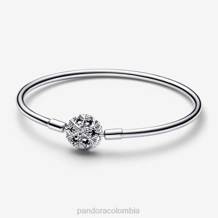 Pandora brazalete con cierre de copo de nieve brillante Moments Plata esterlina J2LX427 accesorios