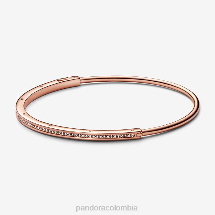 Pandora brazalete con pavé exclusivo de i-d Oro de Rose plateado J2LX435 accesorios