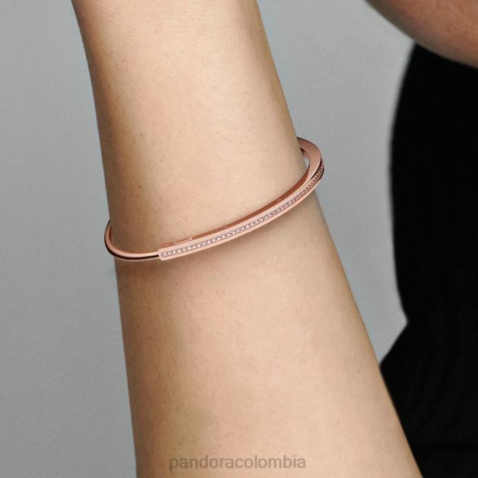 Pandora brazalete con pavé exclusivo de i-d Oro de Rose plateado J2LX435 accesorios