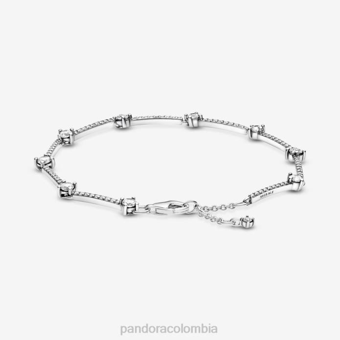 Pandora pulsera con barras de pavé brillantes Plata esterlina J2LX458 accesorios