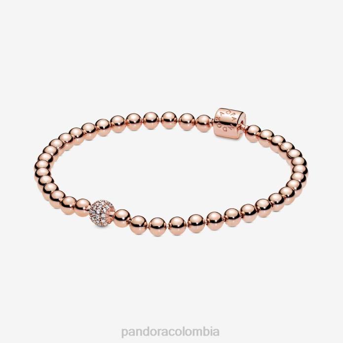 Pandora pulsera de cuentas y pavé Oro de Rose plateado J2LX448 accesorios