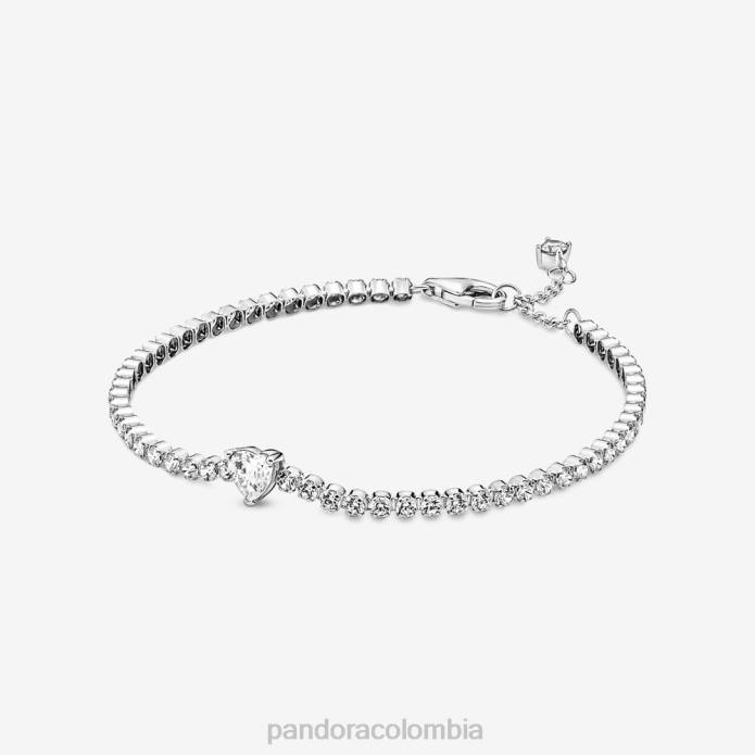 Pandora pulsera de tenis con corazón brillante Plata esterlina J2LX446 accesorios
