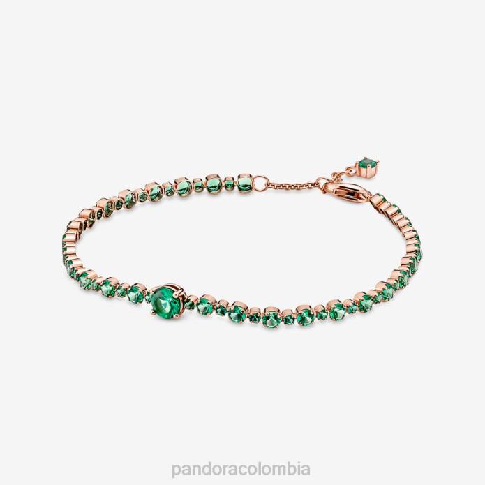 Pandora pulsera de tenis con pavé brillante Oro de Rose plateado J2LX456 accesorios