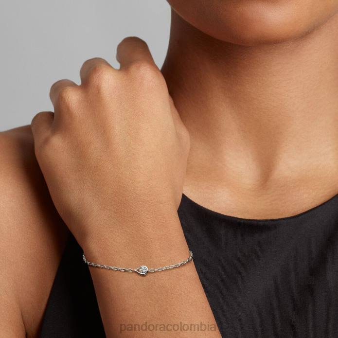 Pandora pulsera de cadena de diamantes de 0,15 ct tw creada en laboratorio brillantez 4 Plata esterlina J2LX464 accesorios