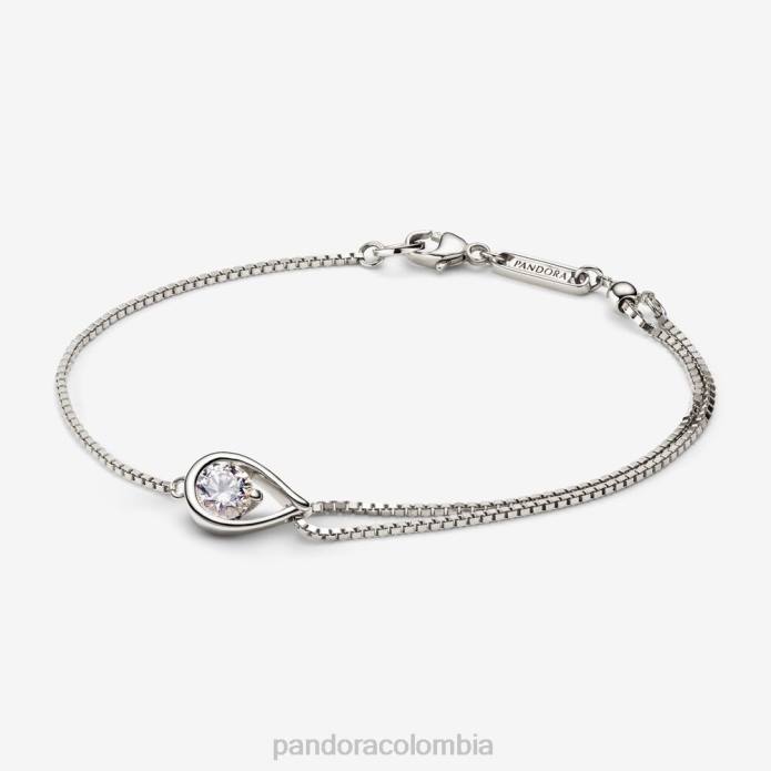 Pandora pulsera de cadena doble con diamantes de 0,50 ct tw creada 1 Oro blanco J2LX460 accesorios