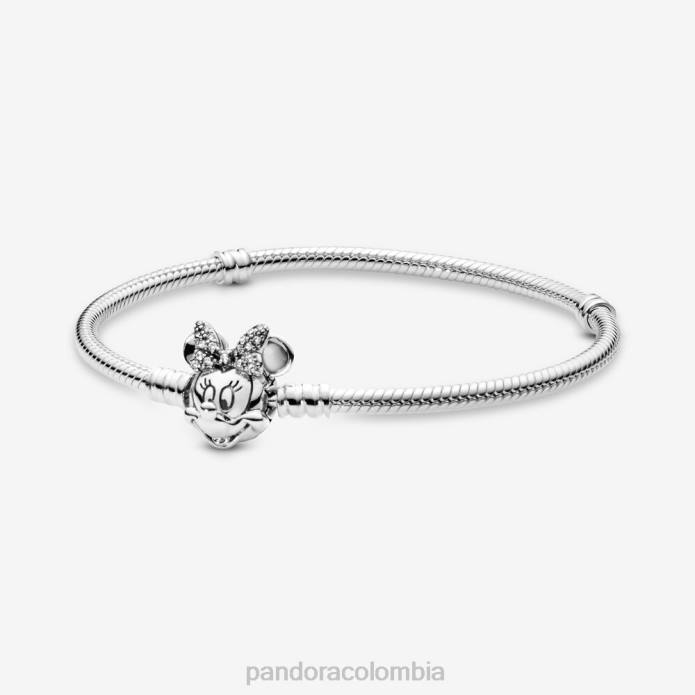 Pandora Momentos disney pavimenta pulsera de cadena de serpiente con cierre de Minnie Mouse Plata esterlina J2LX404 accesorios
