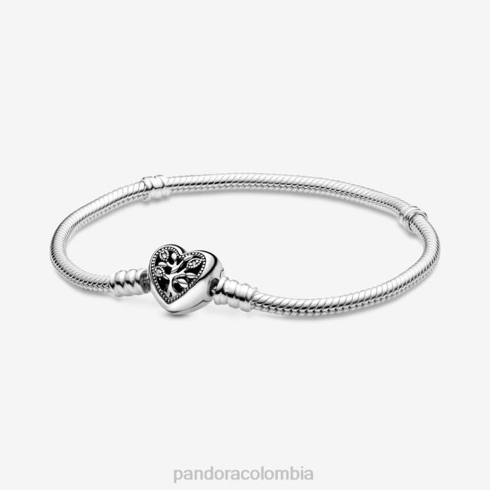 Pandora Momentos árbol genealógico pulsera con cierre de corazón y cadena de serpiente Plata esterlina J2LX357 accesorios