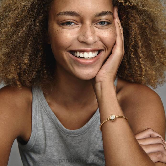 Pandora Moments pulsera con corona brillante o cadena de serpiente Chapado en oro J2LX373 accesorios