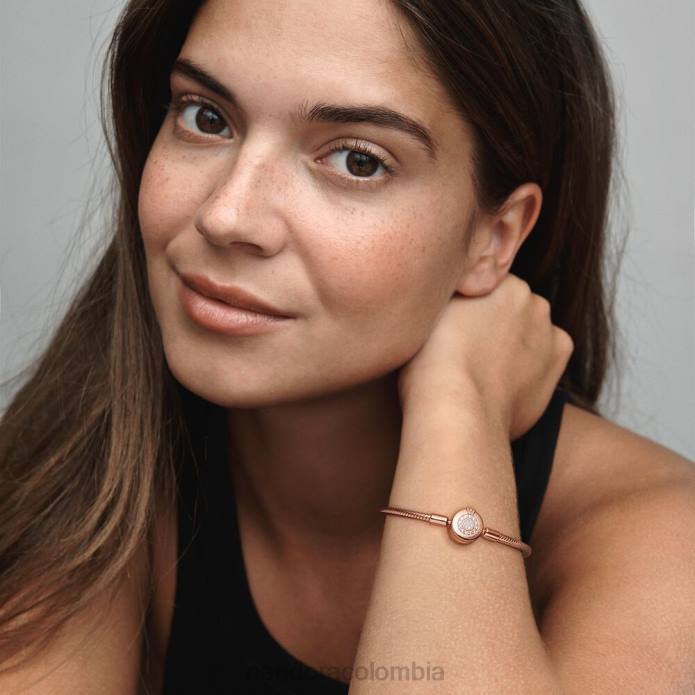 Pandora Moments pulsera con corona brillante o cadena de serpiente Oro de Rose plateado J2LX375 accesorios