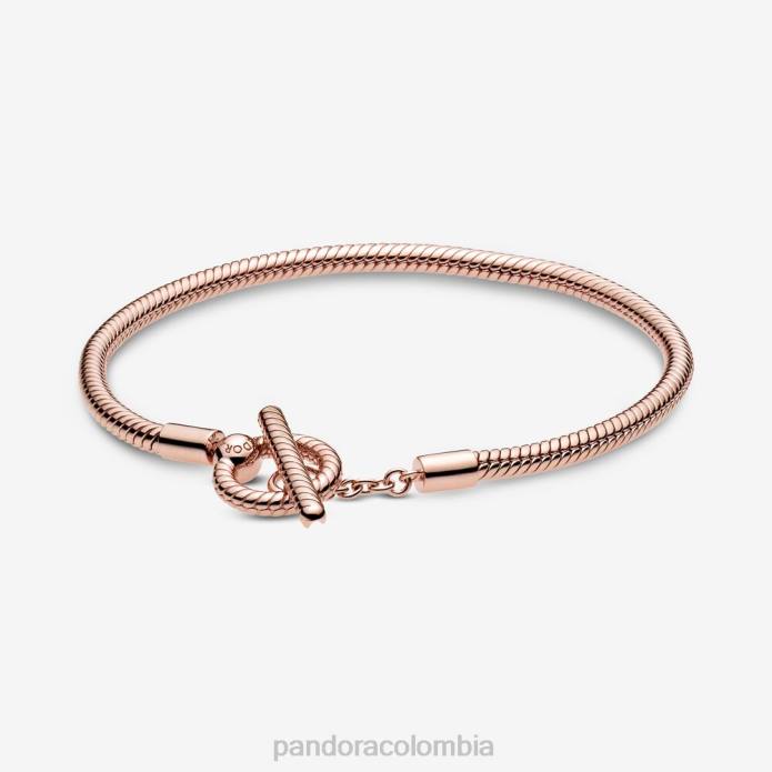 Pandora pulsera con cadena de serpiente y barra en T Moments Oro de Rose plateado J2LX415 accesorios