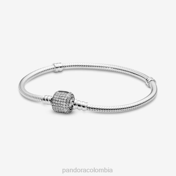 Pandora pulsera con cadena de serpiente y cierre brillante de Moments Plata esterlina J2LX396 accesorios
